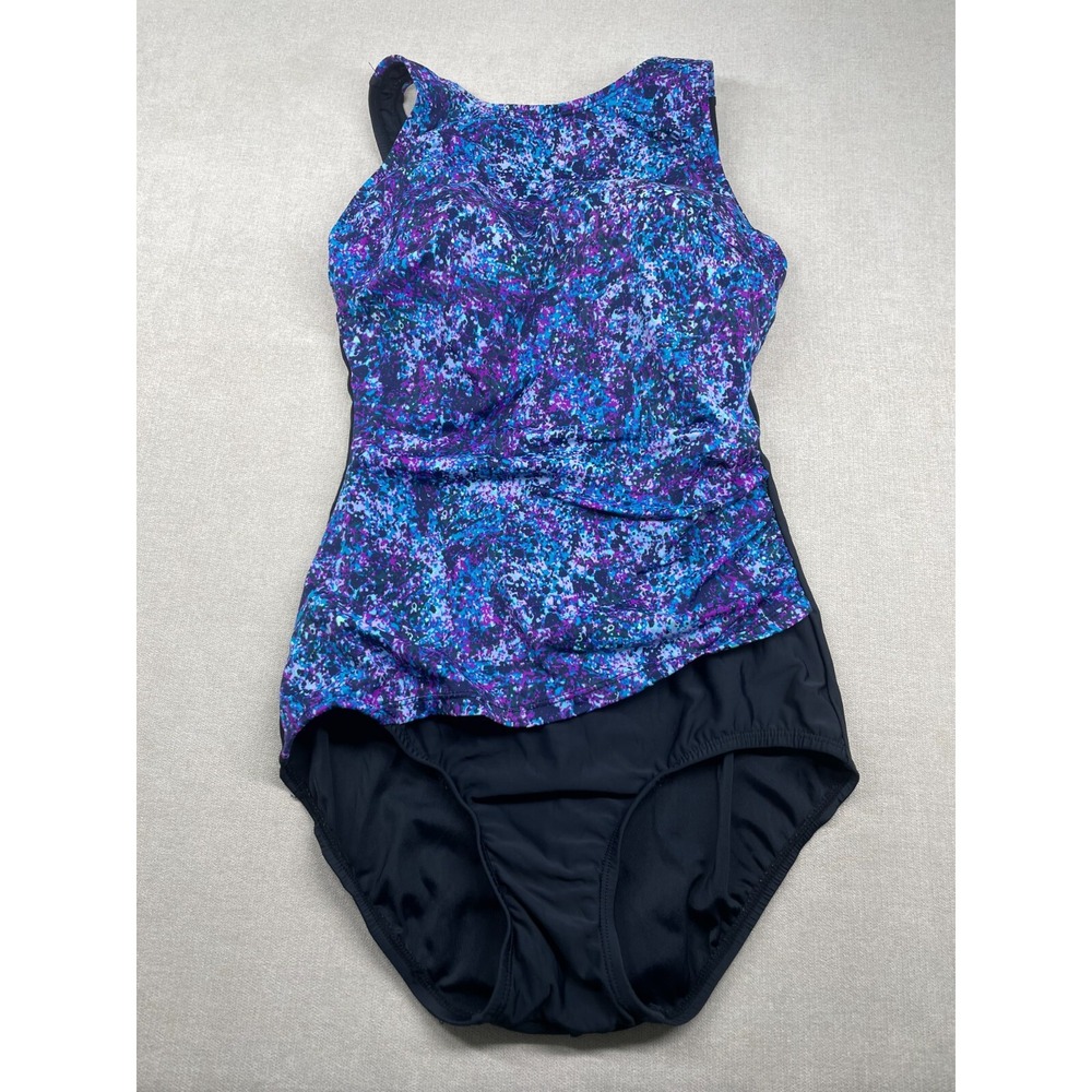 T.H.E. Swimsuit 10 Blue One Piece Modest Removable Pads
